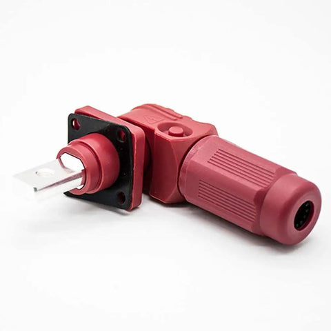 Pro Level Heavy Duty Right Angle Plug And Socket Connector For 8Mm 25Sq Mm Wiring Red IP65 touchproof design with metal terminal