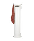 Heavy Duty White Coffee Knock Box And Espresso Dump Bin Featuring Shock Absorbent Base For Fast Grinder Cleanup Removable Liners with towel