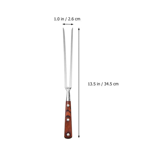 Stainless Steel Barbecue Tool Set With Grilling Fork And Cutter Wood Handle Outdoor BBQ Utensils For Grill Masters And Camping