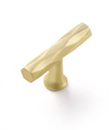 Brushed Gold Cabinet Knobs 10 Pack Hammered Brass Handles for cabinets, drawers, and cupboards with rhombus shape top view