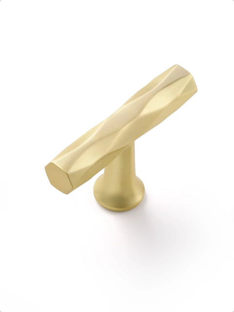 Brushed Gold Cabinet Knobs 10 Pack Hammered Brass Handles