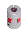 Aluminum Plum Flexible Shaft Coupling D30L42 Bore 8mm To 16mm Motor Connector for CNC and 3D Printer, shown in front view.