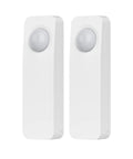 Zigbee Motion Sensor Two Pack With Hub Required Pet Friendly Works With Home Assistant SmartThings Aeotec Hubitat Homey Or Echo Devices With Built In Zigbee Hub, showing two white motion sensors