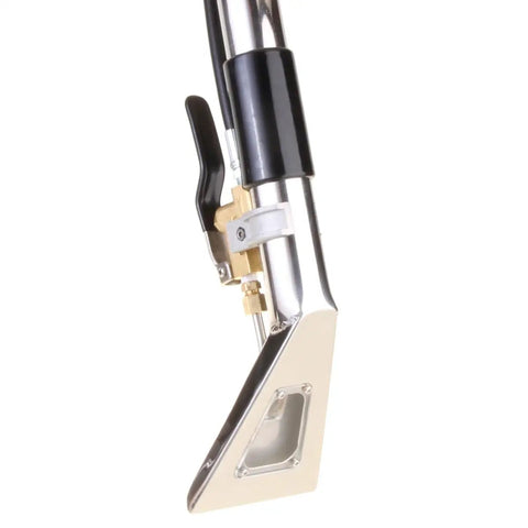 Close-up of Upholstery And Auto Detailing Hand Wand With Viewing Window For Portable Extractors And Truckmounts, 1000 Psi Brass Valve, 1.5 Inch Vacuum Tubing, Made In USA