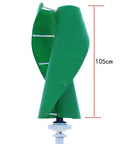 105cm tall 600W 12V Vertical Wind Turbine With Maglev Axis Coreless Permanent Magnet Generator Green FRP Blades Windmill