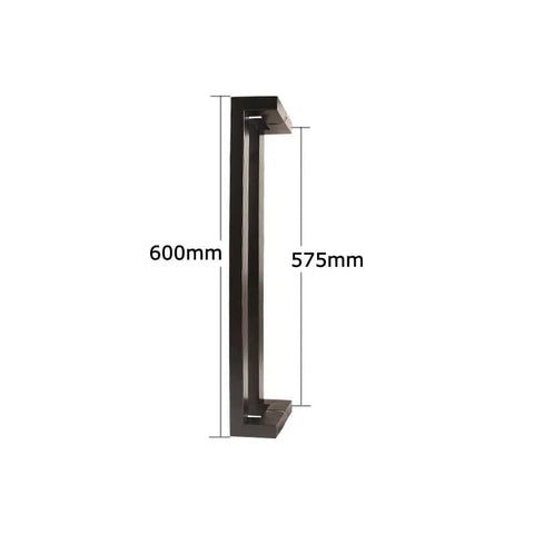 Matte Black Stainless Steel Push Pull Door Handle For Glass And Wood Doors Heavy Duty Square Tube Rust Resistant Finish