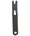 Six Piece Mini Crank Crowbar, 3 Inch Stainless Steel Pocket Pry Bar Keyring shown, compact design with central hole.