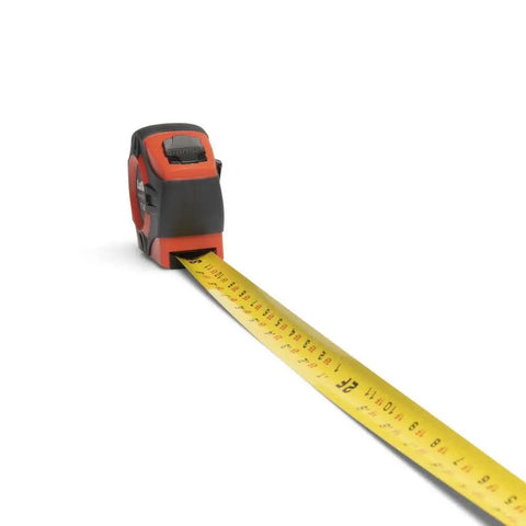 1 Inch By 25 Foot P1000 Series Hi Viz Orange Tape Measure With A4 Blade, Power Return, Durable Overmolded Case, Easy Grip