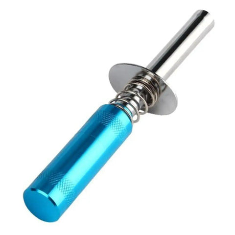 Glow Plug Igniter for Nitro Engines, AA Battery Powered Starter Tool in blue, durable metal ignition accessory