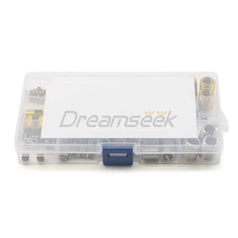 Grab This Awesome 116 Piece Helicoil Thread Inserts And Self Tapping Assortment Kit Covering M3 To M12 Sizes With Premium Stainless Steel And Carbon Build For Serious Fixes in a clear storage box.