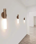Smart LED Battery Powered Wall Sconce With Motion Sensor And Stick On Night Light in modern hallway