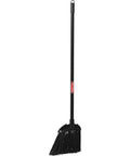Heavy Duty Lobby Broom With Rock Solid Grip Vinyl Handle Black One Handed Sweep Tool For Indoor Hardwood Floors, 35 inches tall