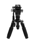 Mini Tripod With Hydraulic Head For Mini And 3 Smart Telescopes, 1 Quarter Inch Thread, Lightweight Aluminum, Black Finish