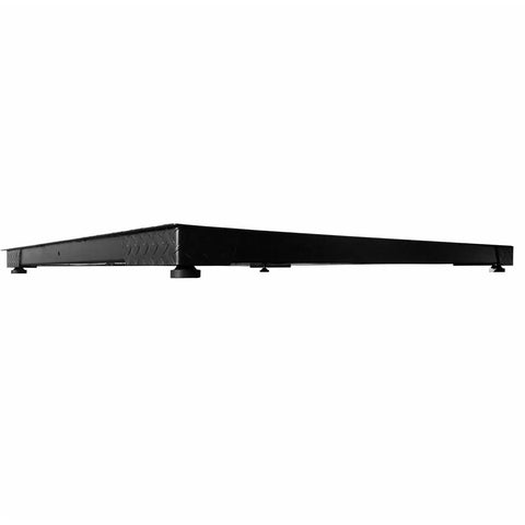 Heavy Duty Commercial Digital Floor Scale With Rock Solid 24 Inch Platform, black steel base from the side view.