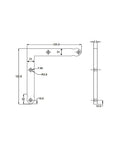 No Sweat Matte Black Forged Iron Corner Brackets For Barn Doors detailed technical drawing with dimensions and angles.