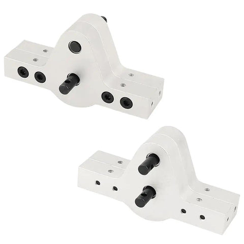 CNC Aluminum D90 Transfer Case Gearbox for One Tenth Scale RC Crawler Defender 90 TF2 Axial SCX10, silver finish, side view