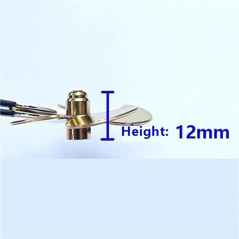 Side view of 36mm Five Blade Naval Brass Propeller Pair For RC Sailboats Left And Right Hand M3 Shaft Hole Two Pack