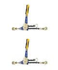 Two Pack Heavy Duty Ratchet Chain Binders 5/16 to 3/8 Inch With Swivel Grab Hooks And 5400 Lb Working Load Limit