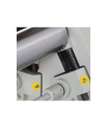 Close-up of Heavy Duty 220V 2HP Single Phase Power Plate Roller for 14 Gauge Sheet Metal showing gear mechanism and roller.