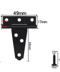 Eight Pack Heavy Duty T Shaped Door Hinges For Large Wood Gates Perfect For Barns Fences And Sheds Durable Iron Black Finish