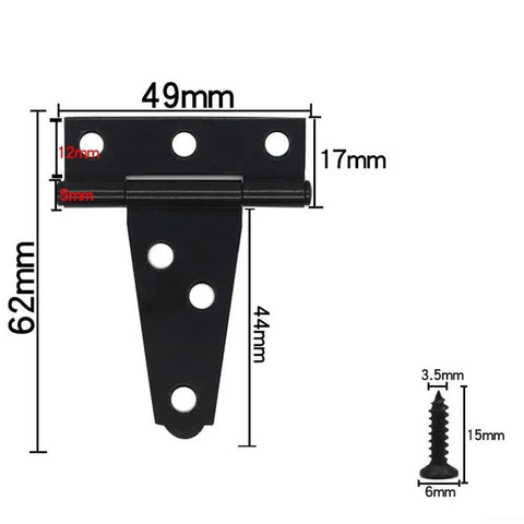 Eight Pack Heavy Duty T Shaped Door Hinges For Large Wood Gates Perfect For Barns Fences And Sheds Durable Iron Black Finish