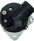 Top view of Premium Remanufactured Car Alternator AL0739X with new bearings, self-lubricating brushes, clutch pulley, and durable materials.
