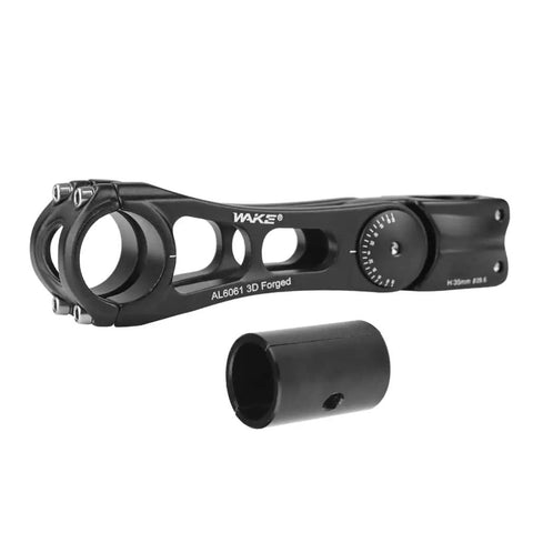 Adjustable Bike Stem Riser 145mm Universal 31.8mm And 25.4mm Clamp with shim adapter on white background