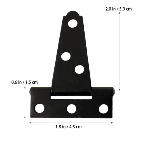 2 Pcs Galvanized T Shaped Gate Hinges, Rust Resistant, 2 Inch Heavy Duty T Strap Hinges For Wooden Fence, Barn, Shed Doors with measurements