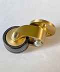 Set Of Four 25 Mm Solid Brass Casters With 1 Inch Rubber Wheels, 360 Degree Swivel, Round Cup Style, Load Capacity 150 Kg, Includes 12 Screws