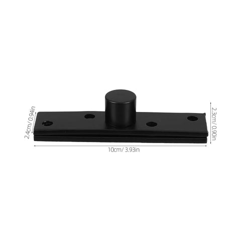 Durable Metal Full Rotation Heavy Duty Pivot Hinge For Hidden Doors And Bookcases Invisible Rotatable Hinge For Wood Doors. Black hinge front view, showing dimensions and design.