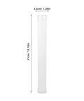 White Plastic Mailing Tubes With Caps 4 Pack 3.5x31 Cm Straight Tubes for versatile use, shown in side profile.