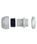 M16X1.5 Polyamide Cable Glands With Lock Nut 10 Pack White Waterproof Electric Cord Connectors disassembled view with fittings