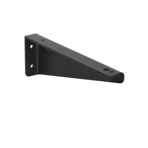 Heavy Duty Wall Mount Shelf Brackets Rock Solid L Shape Supports in slick black steel, ideal for countertops and cabinets.