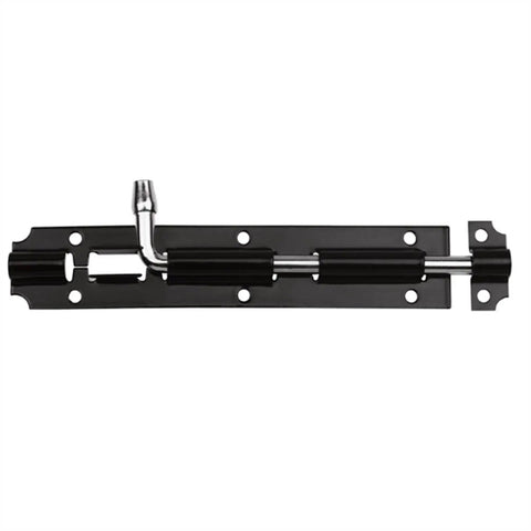 Premium Heavy Duty Sliding Door Lock Barrel Bolt With Reinforced Gate Latch Hasp, black steel finish, for secure entryway doors.