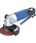 Heavy Hitting Pneumatic Angle Die Grinder Air Powered Compact Workhorse Adjustable Power Regulator with grinding wheel for precision work.
