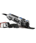 Top Notch 5 Amp Corded Oscillating Multi Tool Featuring Variable Speed And Low Vibration, with 16 bits for metal wood cutting.