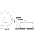 USZWBY European Style Golden Vessel Vanity Sink Above Counter Basin dimensions 33cm x 15cm, ceramic material, bathroom design.