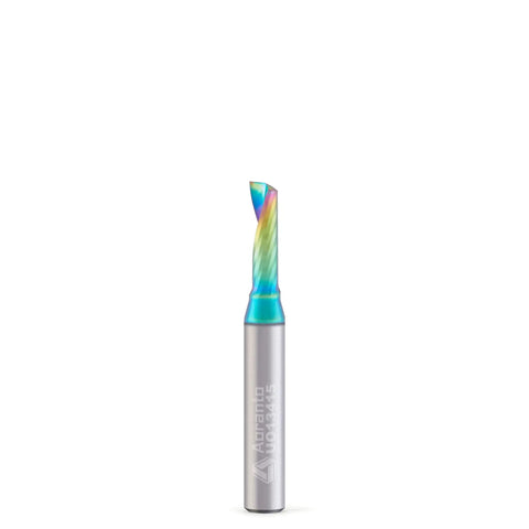 UO13415 3/16 Inch O Flute CNC Router Bit With 1/4 Inch Shank, Up Cut End Mill For Wood Plastic And Acrylic, DLC Coated, Front View