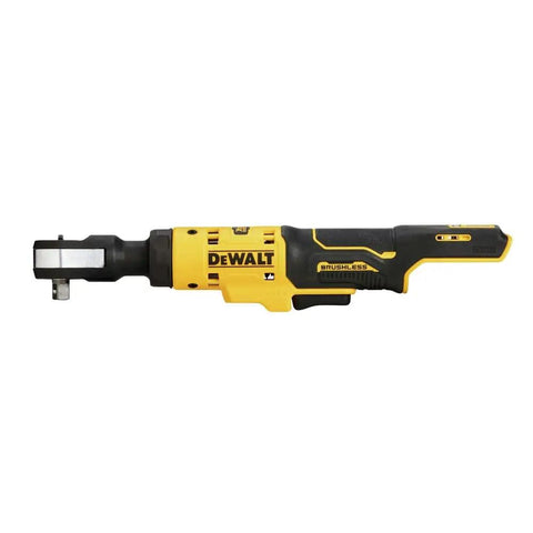 Cordless 12V Max Three Eighth Inch Drive Ratchet Wrench with Brushless Motor Up to 60 Foot Pounds Torque LED Work Light Tool Side View