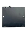 Heavy Duty AA Battery Holder With Snap Connector And Four Cell Capacity Built Tough Black Plastic Housing back view with tinned ends.