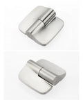Heavy Duty 304 Stainless Steel Two Piece Automatic Closing Glass Shower Hinges With Brushed Finish Detachable Design top and side views