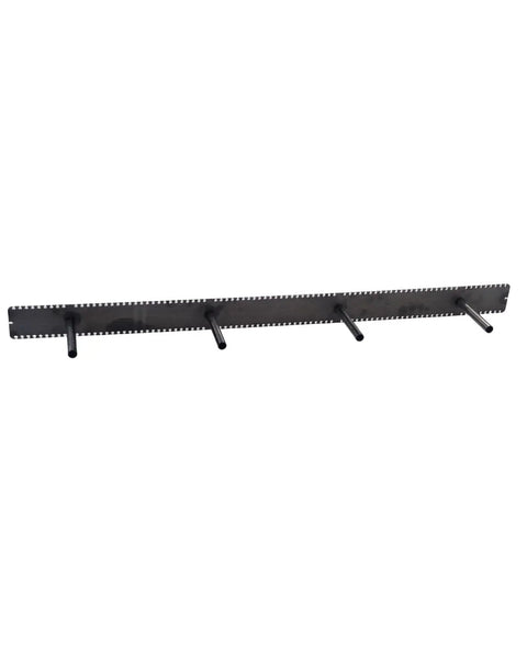 Badass Heavy Duty Floating Mantel Bracket With 6 Inch Reinforced Steel Arms And 46 Inch Wall Mount Support Bar visible from a side angle.