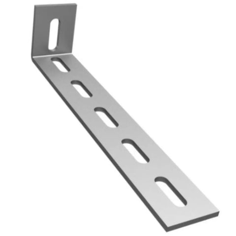 Heavy Duty Mounting Bracket With Fasteners For 1 By 5 Slot Vans And Trucks Silver MB113 angled view showing slots