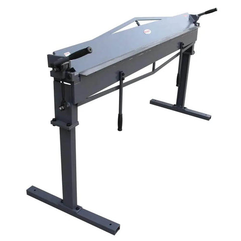 72 Inch Sheet Metal Brake For 22 Gauge Mild Steel shown with adjustable stand, heavy duty metal bender 0 to 120 degrees capacity