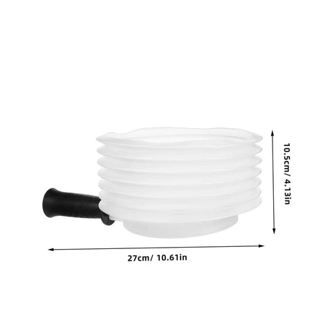 Transparent Drill Dust Collector Cover For Electric Drills And Grinders With Rock Solid Debris Shield, 27cm, flexible material, side view.