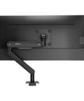 Rear view of Rock Solid Monitor Riser With Buttery Smooth Articulating Arm For Height Adjustable Desk Stand with mount.