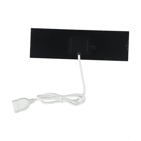 Back view of Monocrystalline 2W 5V Solar Panel Charger With USB Output For Mobile Devices, black design and white USB cable
