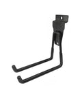 Heavy Duty Square Hole Pegboard Hook, Black Carbon Steel Slot Board Hook For Garage And Workshop Organization, Fits Standard Pegboard Panels, 1 Pack Today showing black double hook design.