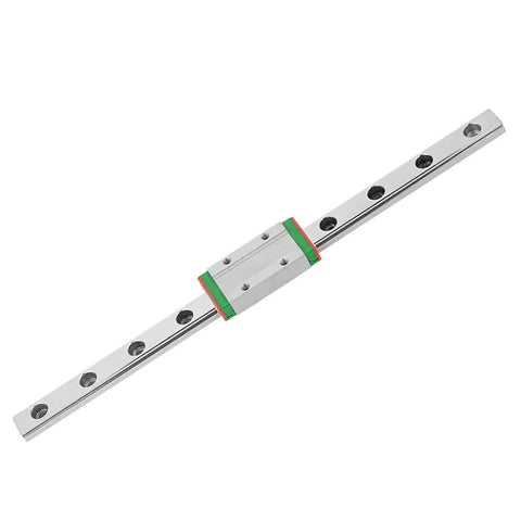 200mm LML9H Miniature Linear Guide Rail, 9mm Width Linear Motion Rail with Slide Block, 4-Point Contact Design on white background