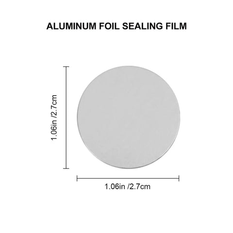 Premium Aluminum Foil Seal Gaskets for Plastic Bottles, 1.06in size, snug fit, leak-proof barrier for drinks.